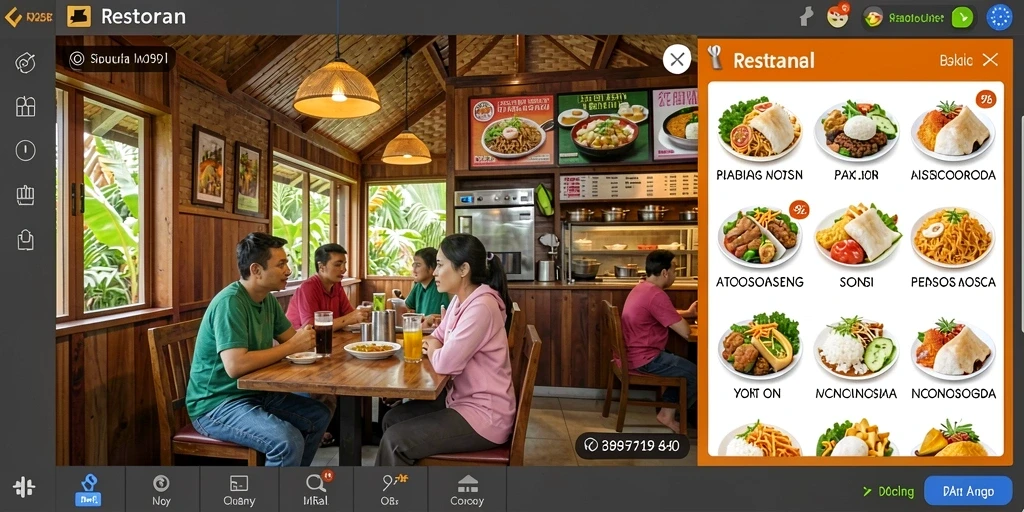 Screenshot menunjukkan antarmuka pengguna yang menawan.