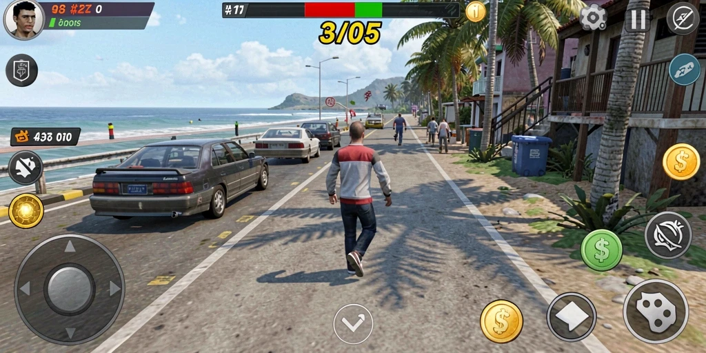 Screenshot menampilkan aksi karakter utama dalam pertarungan epik.