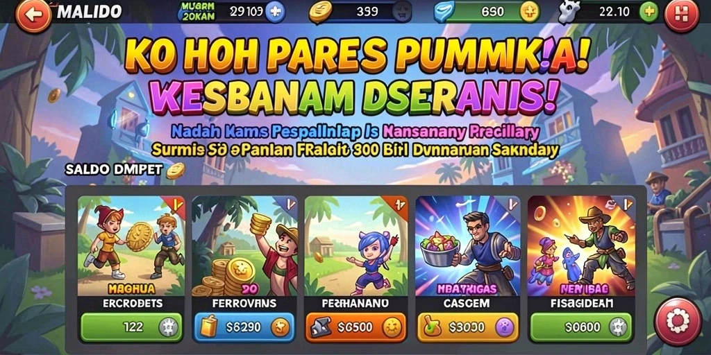 Tangkapan layar yang menunjukkan karakter utama permainan.